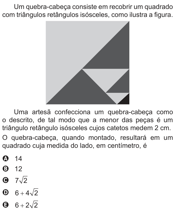 Questão 179 no caderno Azul do ENEM 2018