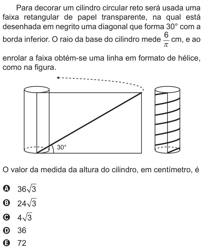 Questão 180 no caderno Azul do ENEM 2018