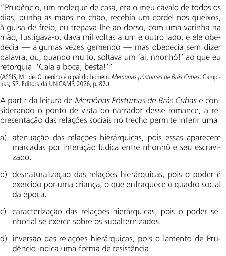 Questão 33 no caderno Q da UNICAMP 2027
