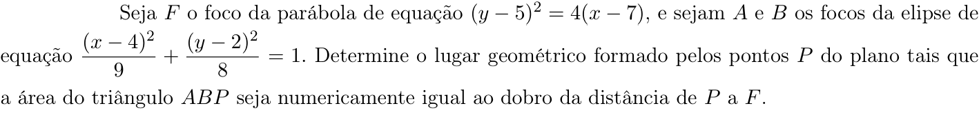 Questão 5 no caderno Matemática da 2ª fase do ITA 2019