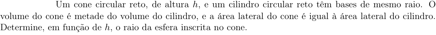 Questão 8 no caderno Matemática da 2ª fase do ITA 2019