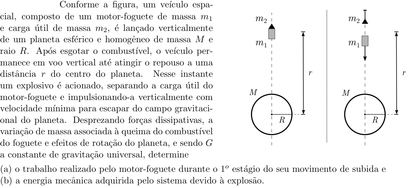 Questão 1 no caderno Física da 2ª fase do ITA 2019