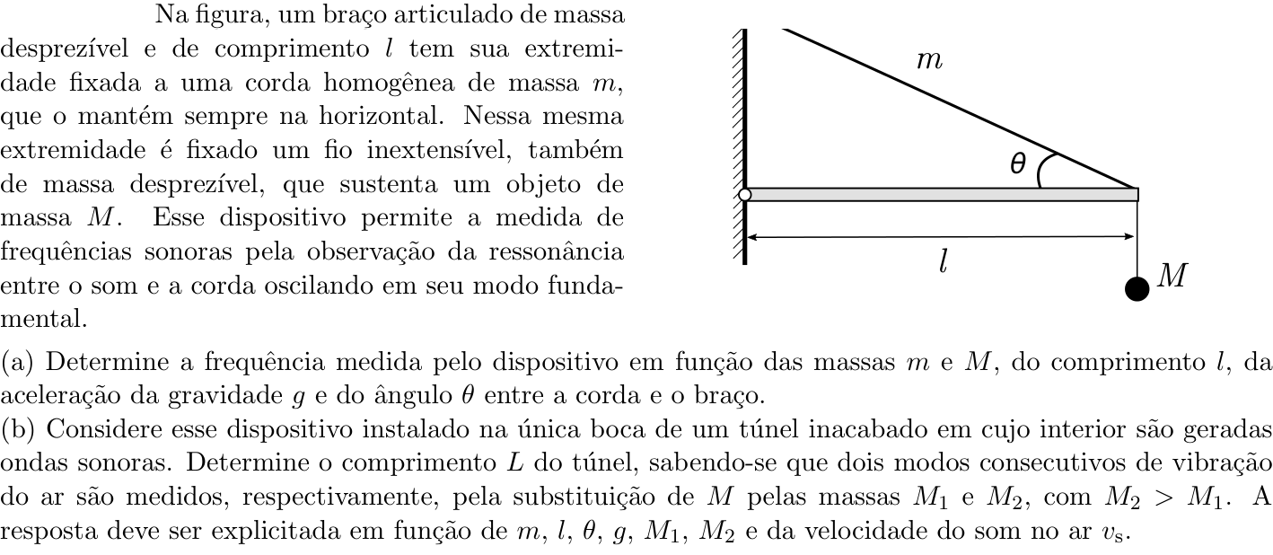 Questão 2 no caderno Física da 2ª fase do ITA 2019