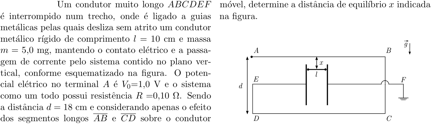 Questão 6 no caderno Física da 2ª fase do ITA 2019