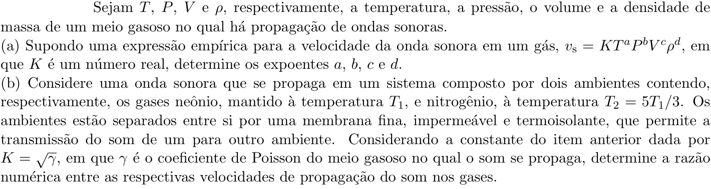 Questão 8 no caderno Física da 2ª fase do ITA 2019