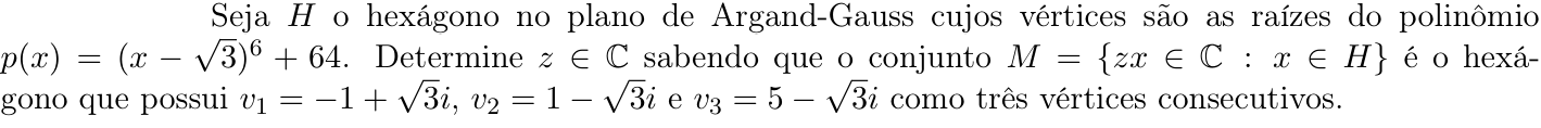 Questão 7 no caderno Matemática da 2ª fase do ITA 2020