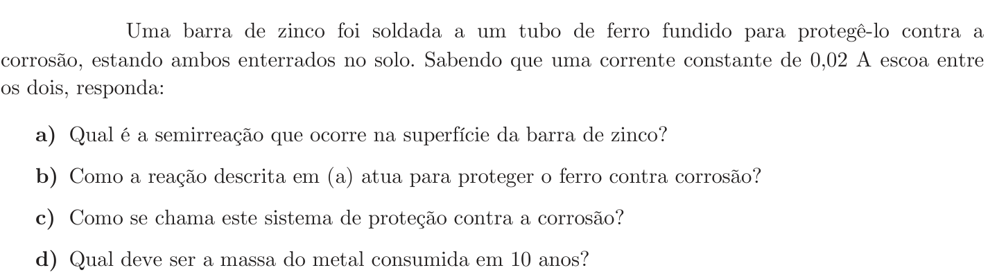 Questão 4 no caderno Química da 2ª fase do ITA 2020