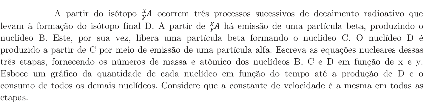 Questão 5 no caderno Química da 2ª fase do ITA 2020