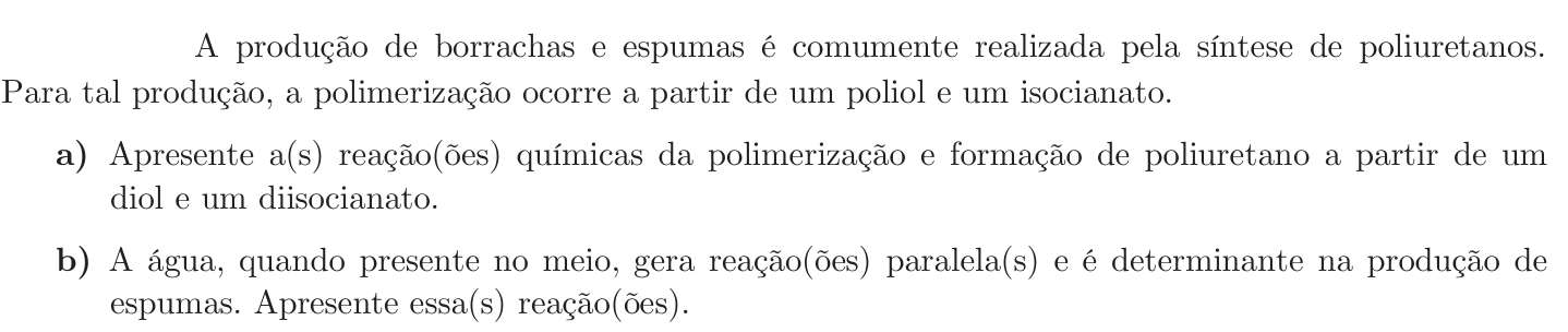 Questão 9 no caderno Química da 2ª fase do ITA 2020