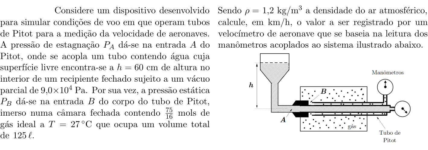 Questão 6 no caderno Física da 2ª fase do ITA 2020