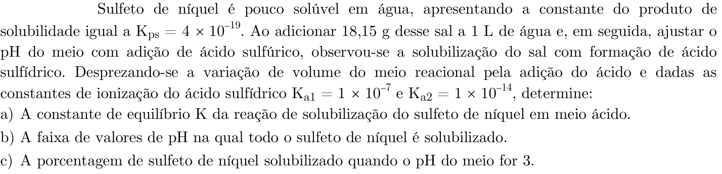 Questão 5 no caderno Química da 2ª fase do ITA 2021