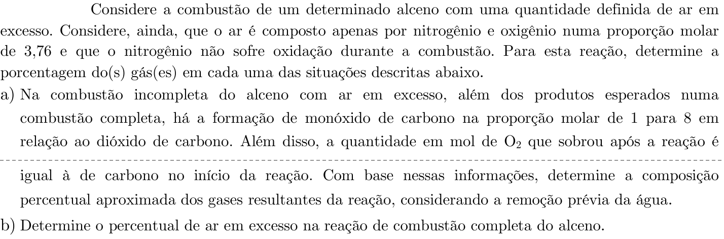 Questão 6 no caderno Química da 2ª fase do ITA 2021