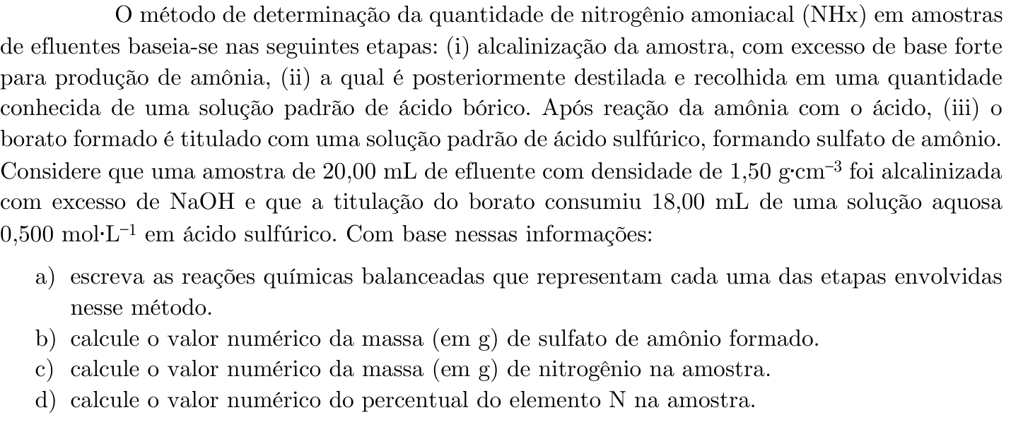 Questão 2 no caderno Química da 2ª fase do ITA 2022