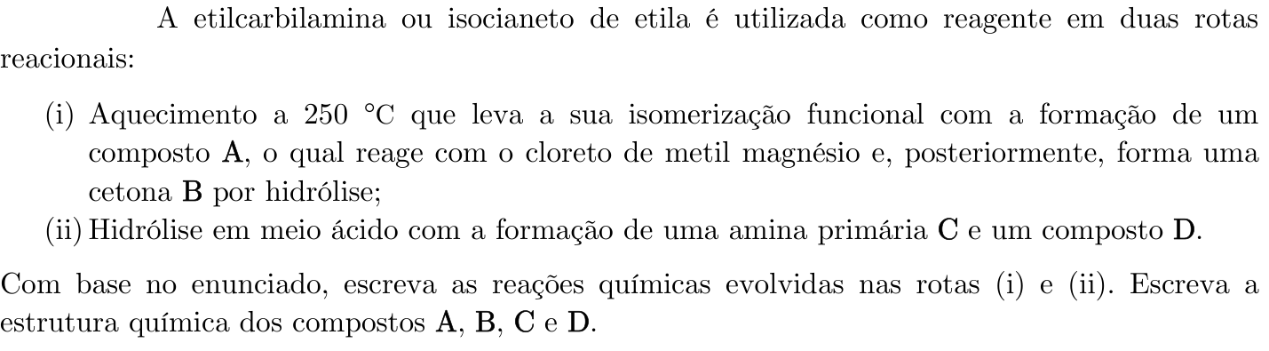 Questão 9 no caderno Química da 2ª fase do ITA 2022