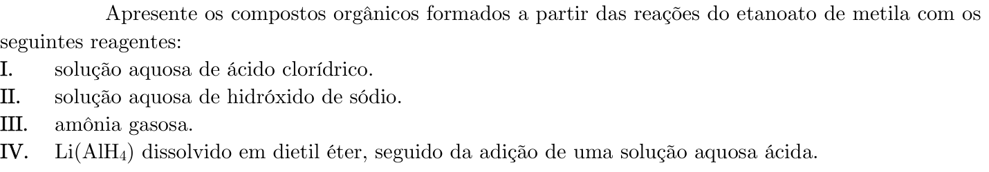 Questão 9 no caderno Química da 2ª fase do ITA 2023