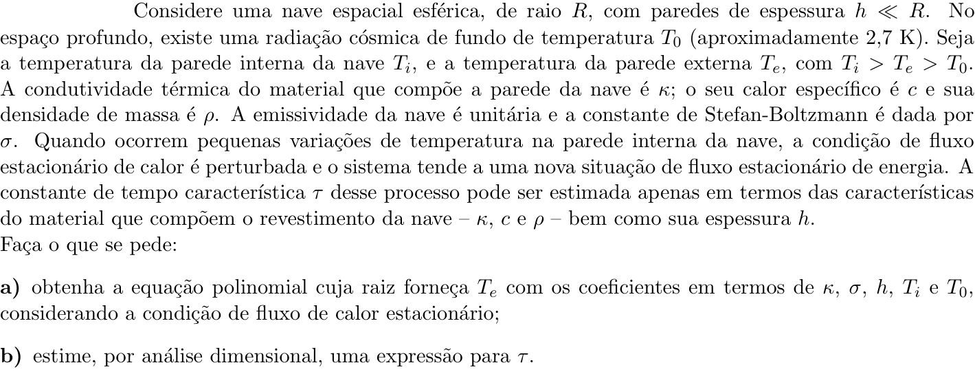 Questão 4 no caderno Física da 2ª fase do ITA 2023