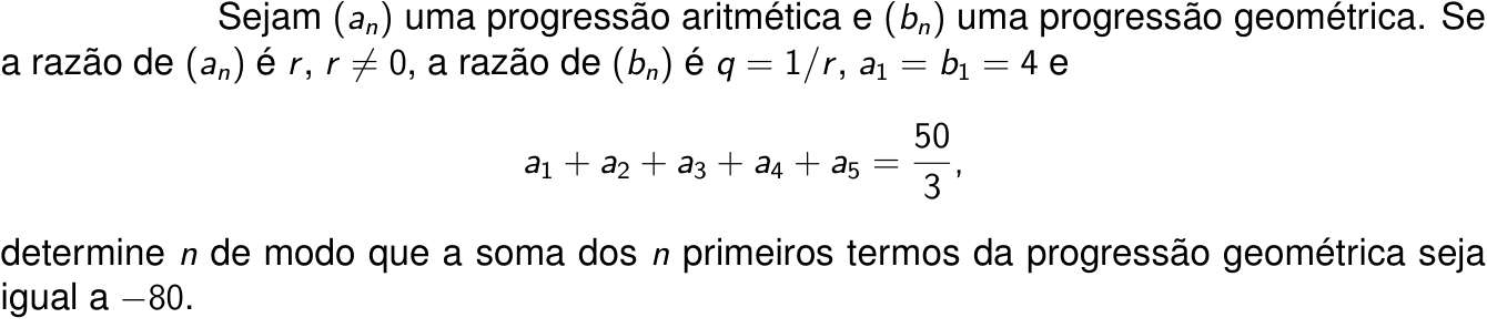 Questão 1 no caderno Matemática da 2ª fase do ITA 2024