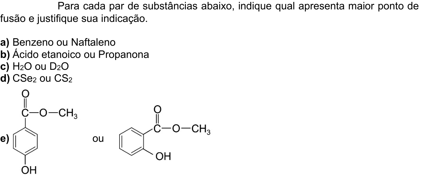 Questão 1 no caderno Química da 2ª fase do ITA 2024