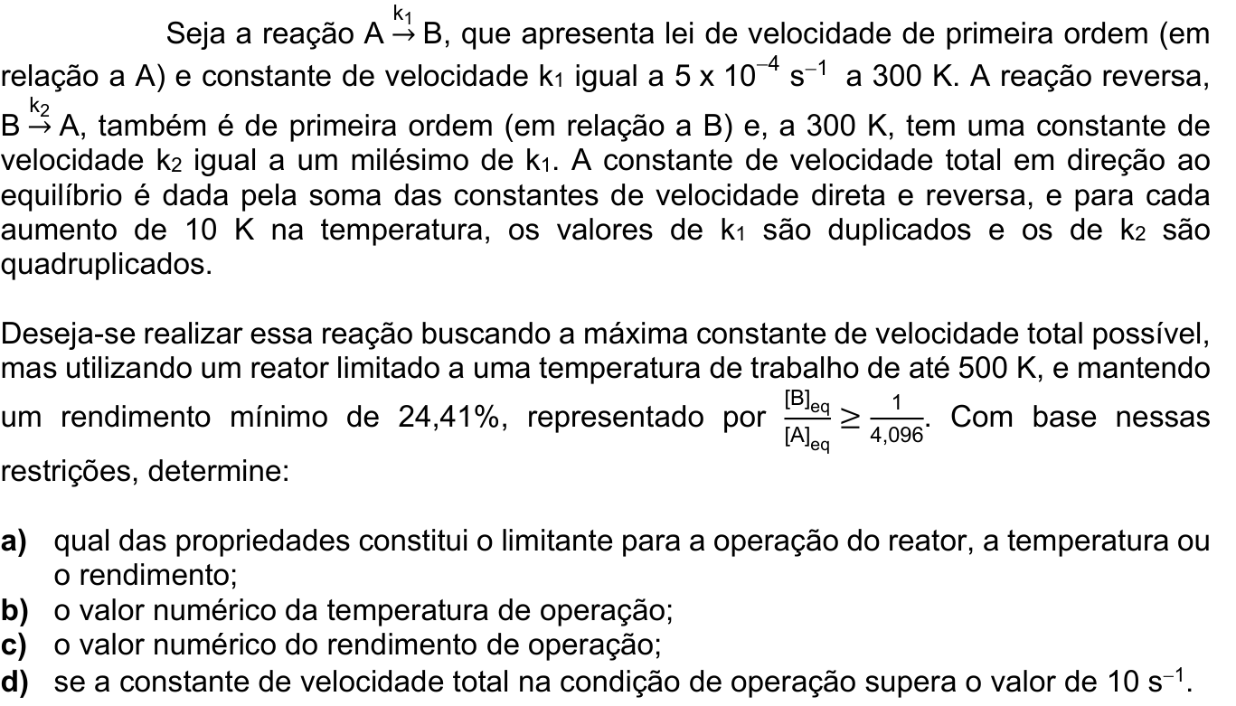 Questão 9 no caderno Química da 2ª fase do ITA 2024
