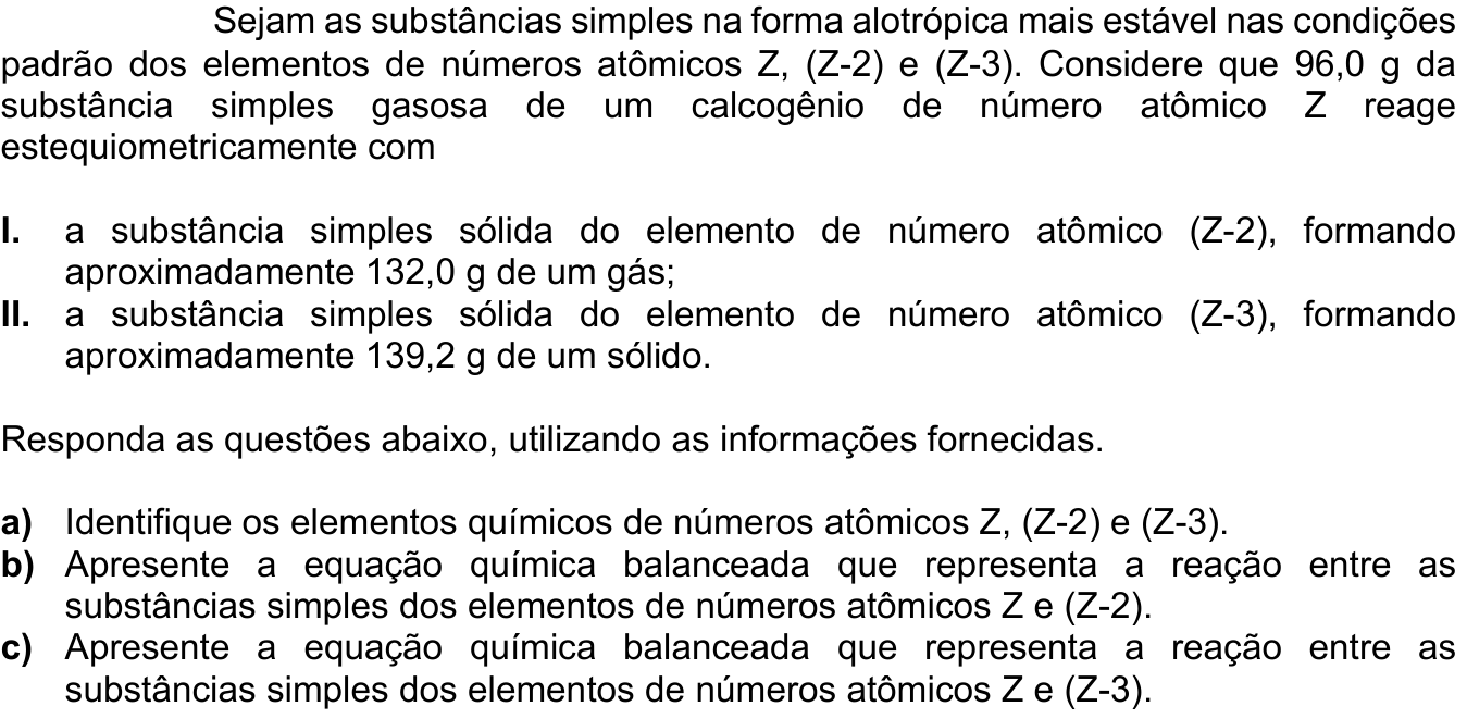 Questão 10 no caderno Química da 2ª fase do ITA 2024