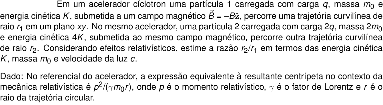 Questão 10 no caderno Física da 2ª fase do ITA 2024