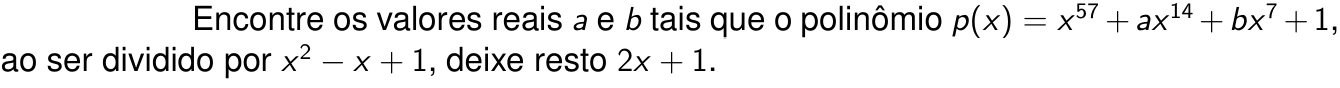 Questão 1 no caderno Matemática da 2ª fase do ITA 2025