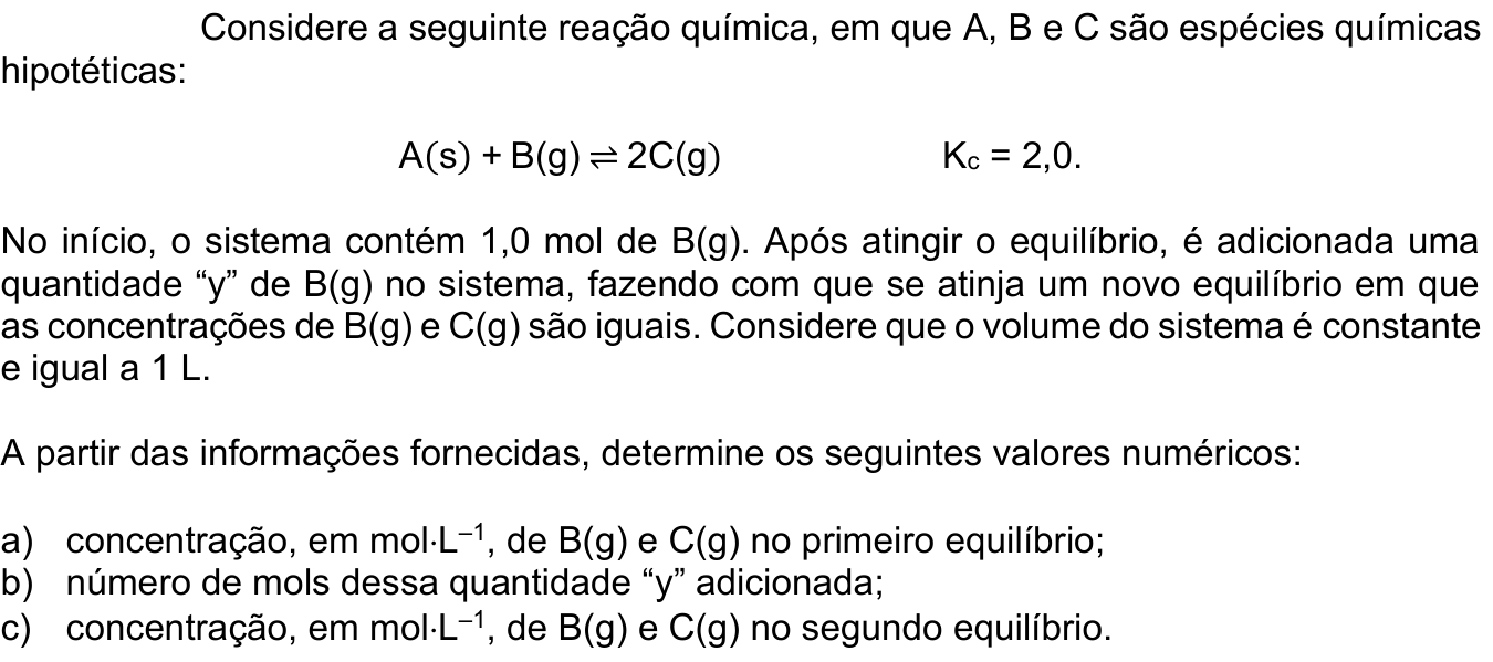 Questão 2 no caderno Química da 2ª fase do ITA 2025