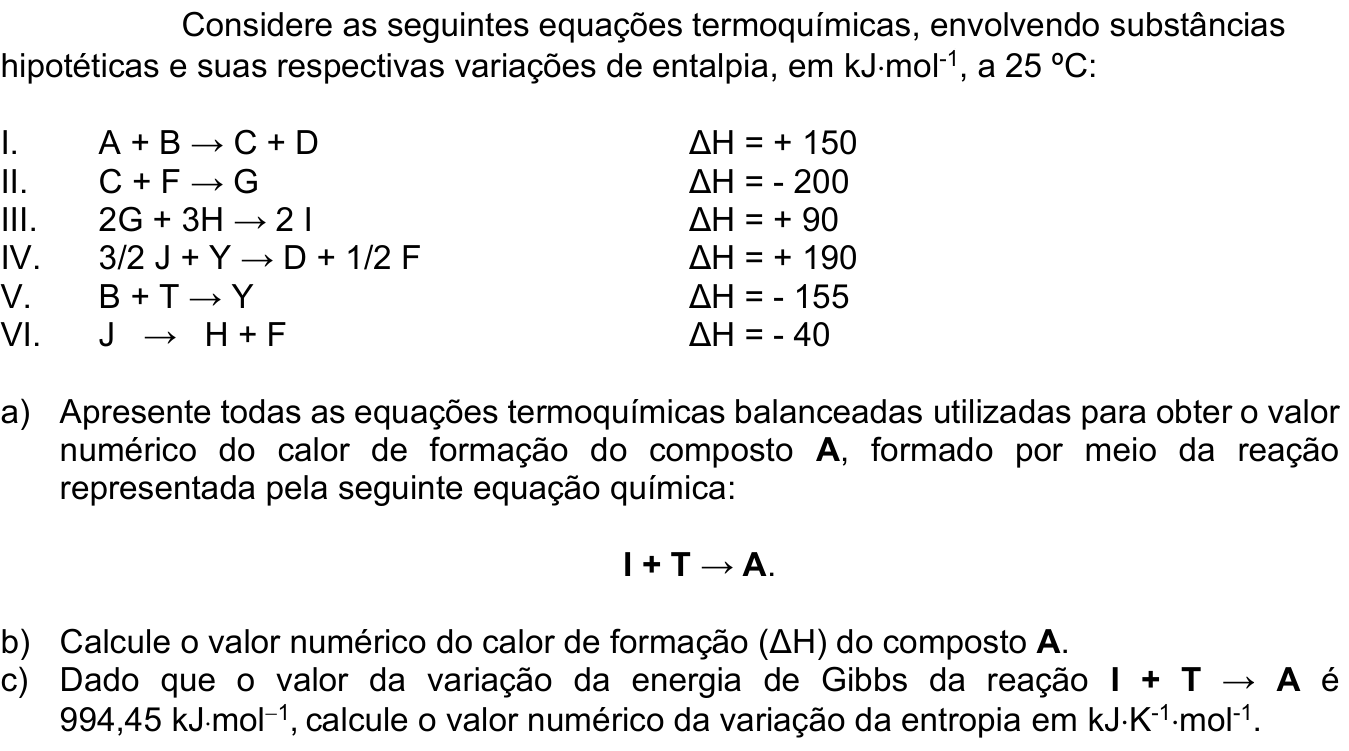 Questão 8 no caderno Química da 2ª fase do ITA 2025