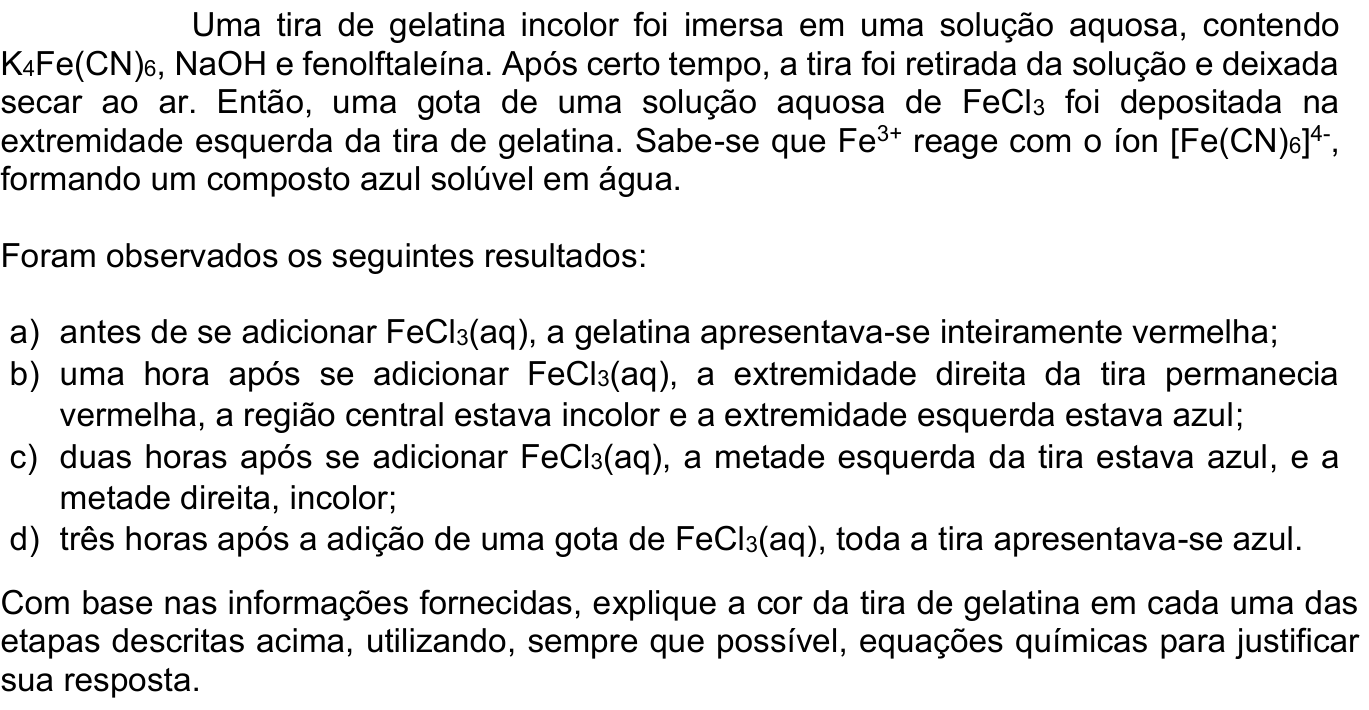 Questão 9 no caderno Química da 2ª fase do ITA 2025