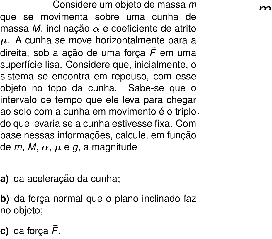 Questão 3 no caderno Física da 2ª fase do ITA 2025