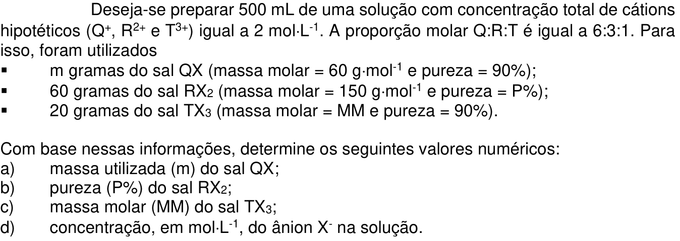 Questão 4 no caderno Química da 2ª fase do ITA 2027