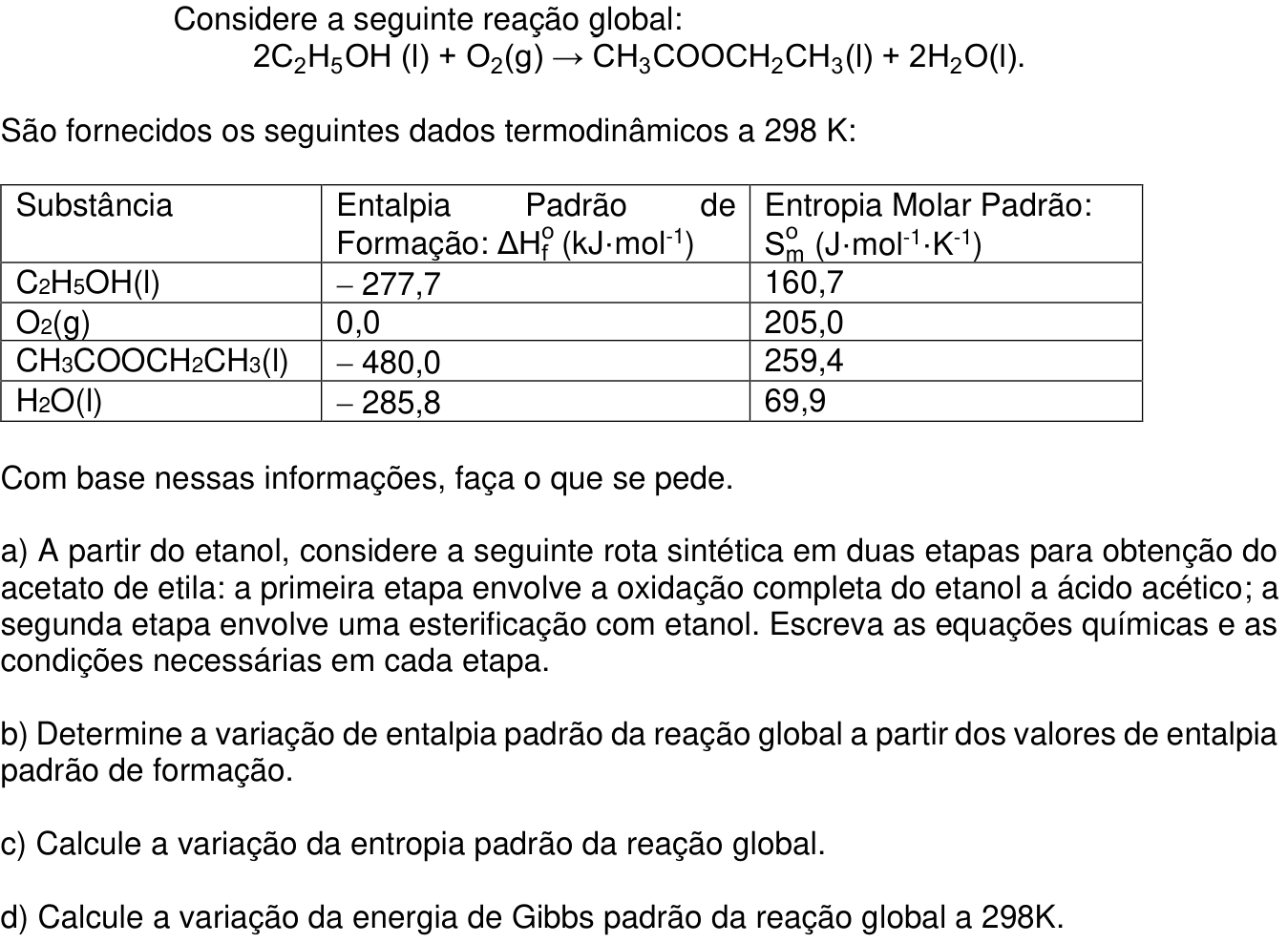 Questão 7 no caderno Química da 2ª fase do ITA 2027
