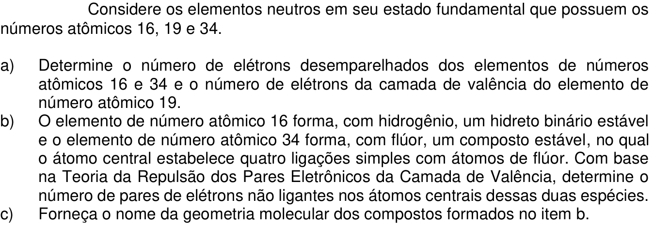 Questão 8 no caderno Química da 2ª fase do ITA 2027