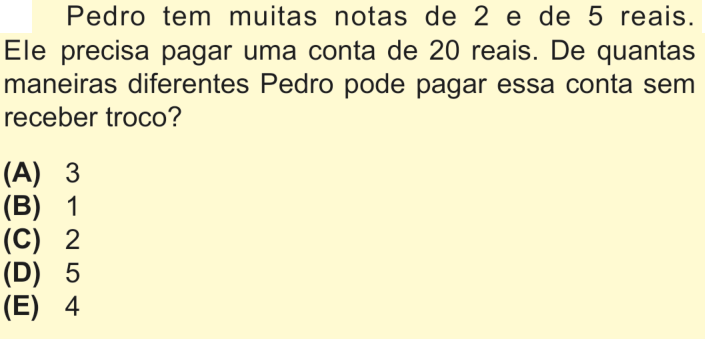 Questão 1 no caderno Nível 1 da OBMEP 2025