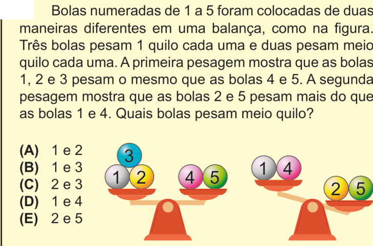 Questão 4 no caderno Nível 1 da OBMEP 2025