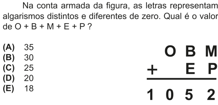 Questão 14 no caderno Nível 1 da OBMEP 2025