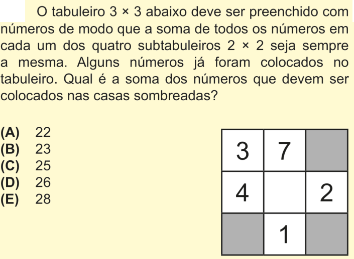 Questão 18 no caderno Nível 1 da OBMEP 2025