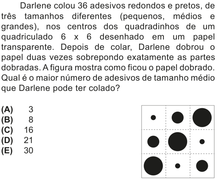 Questão 5 no caderno Nível 2 da OBMEP 2025