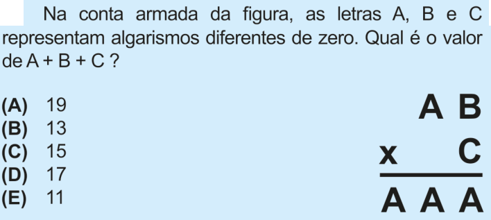 Questão 1 no caderno Nível 3 da OBMEP 2025