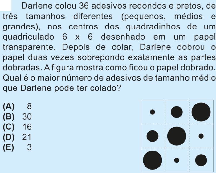 Questão 3 no caderno Nível 3 da OBMEP 2025