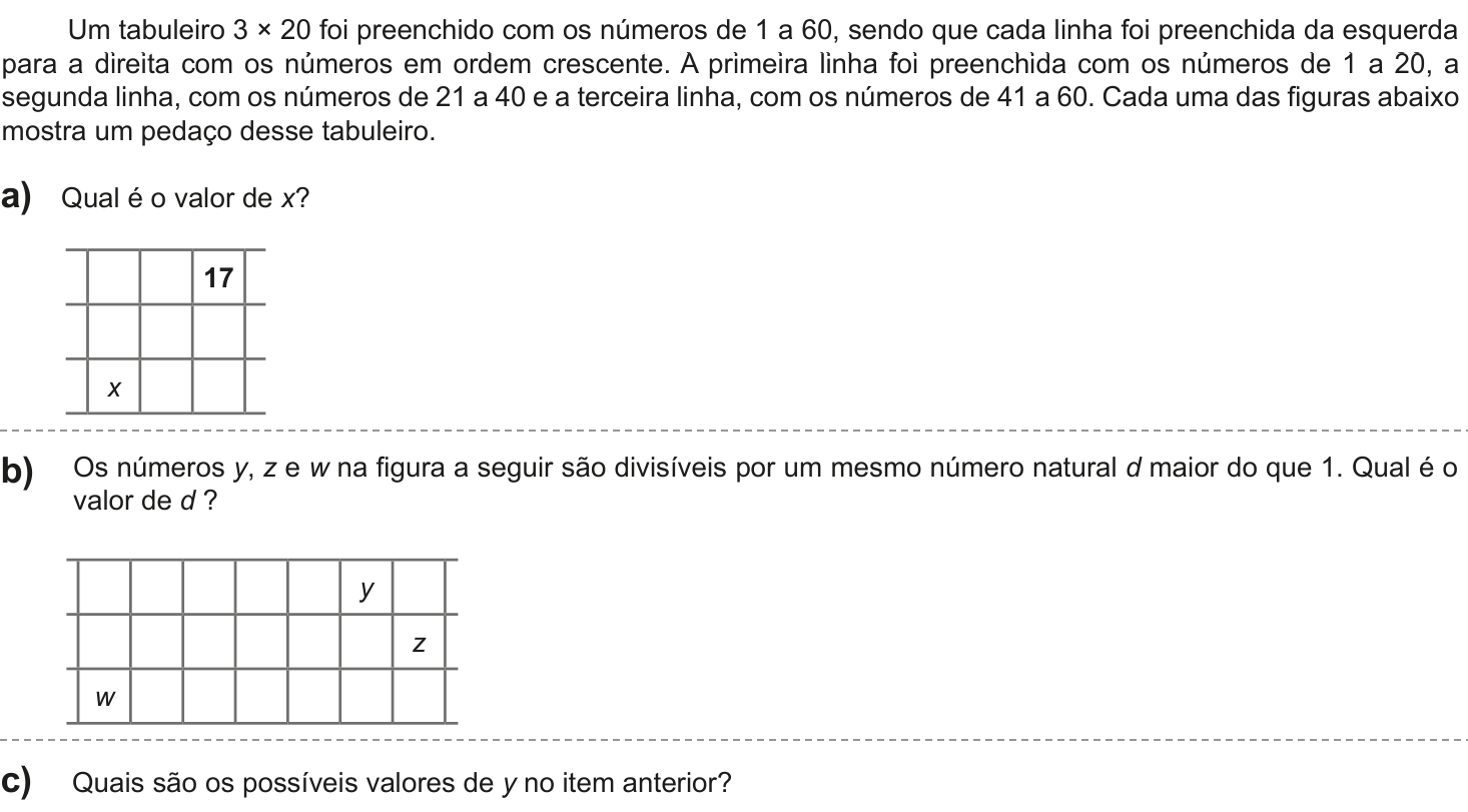 Questão 6 no caderno Nível 1 da 2ª fase da OBMEP 2025