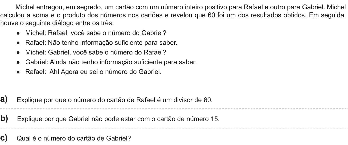 Questão 6 no caderno Nível 3 da 2ª fase da OBMEP 2025