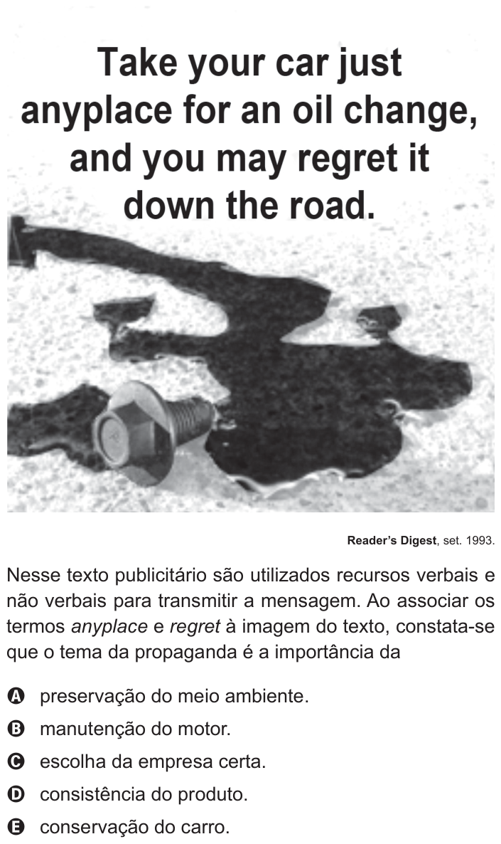 Questão 3 no caderno Azul do ENEM 2017