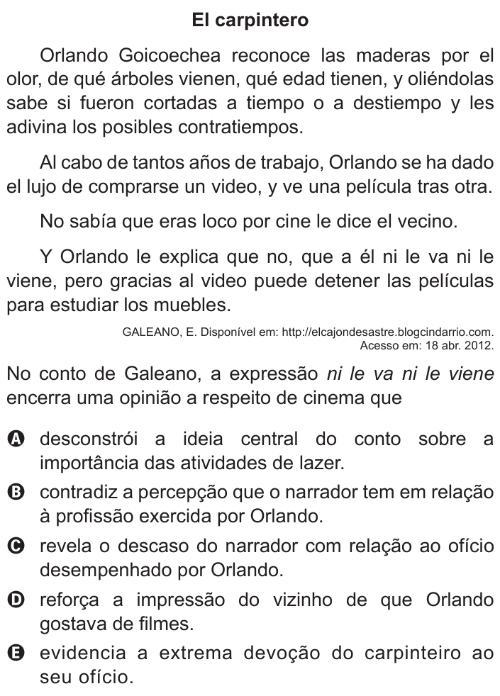 Questão 1 no caderno Azul do ENEM 2017