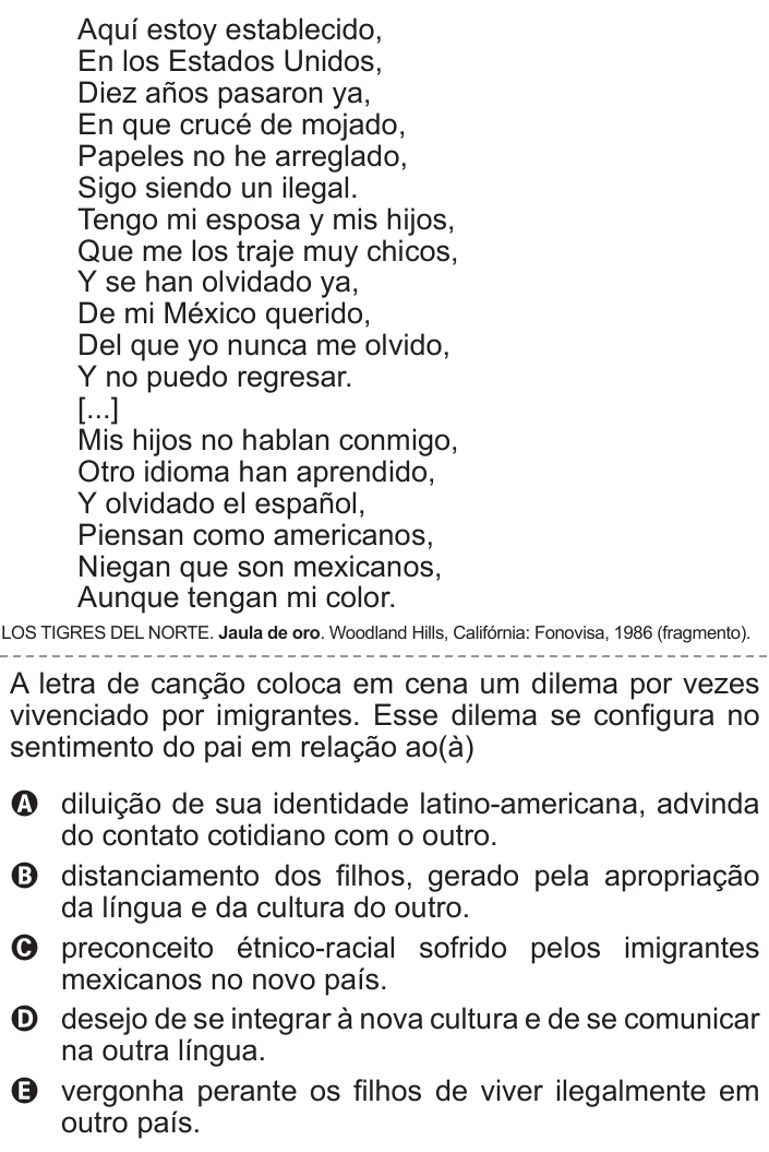 Questão 3 no caderno Azul do ENEM 2017