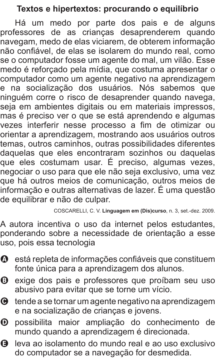 Questão 17 no caderno Azul do ENEM 2017