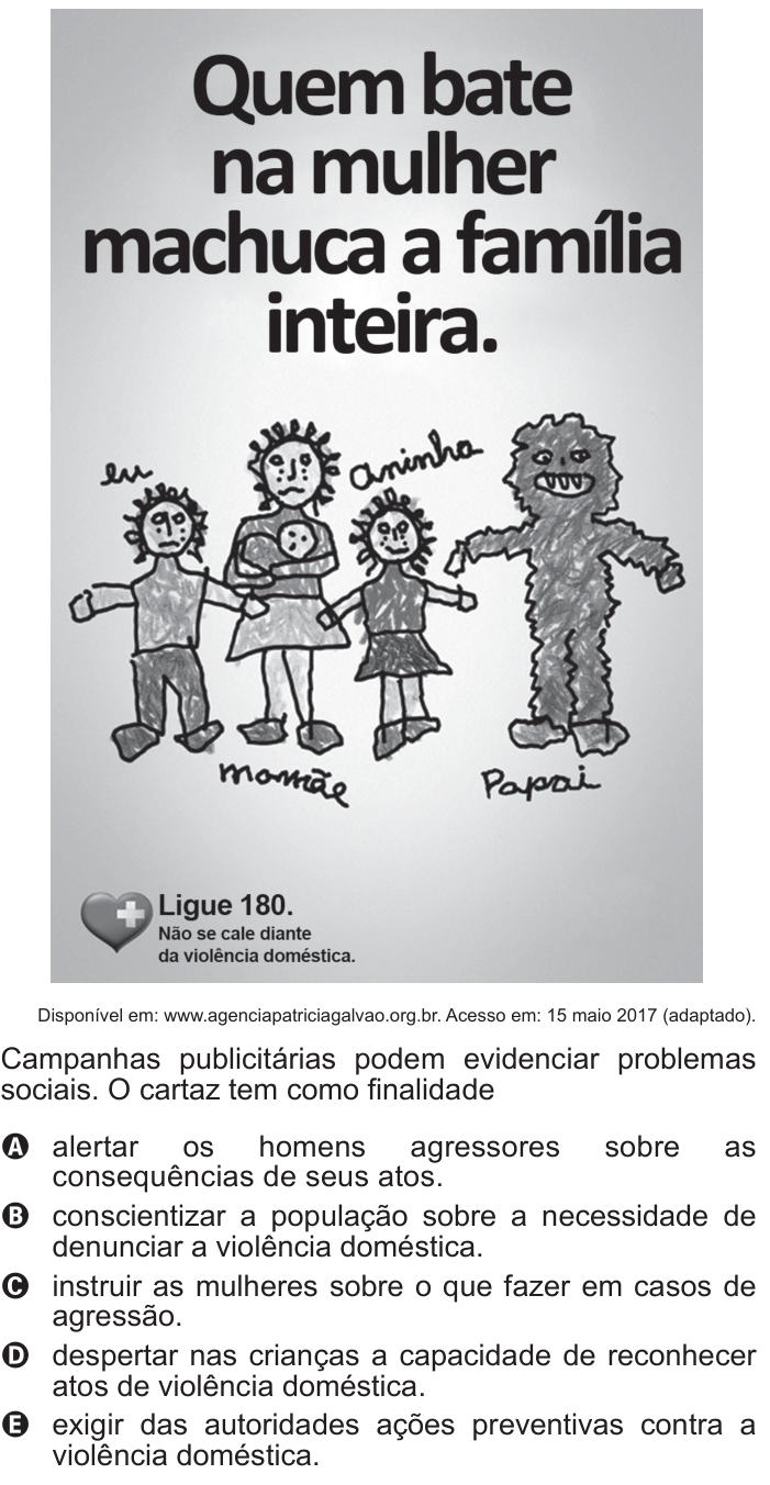 Questão 28 no caderno Azul do ENEM 2017