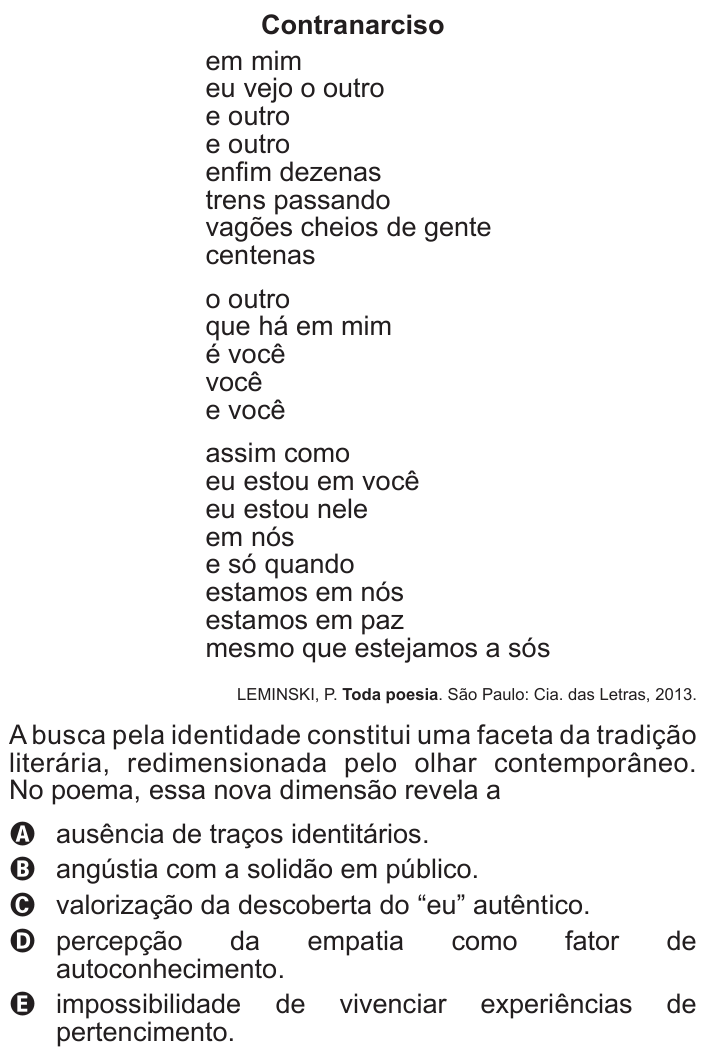 Questão 30 no caderno Azul do ENEM 2017