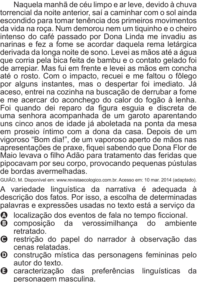 Questão 38 no caderno Azul do ENEM 2017