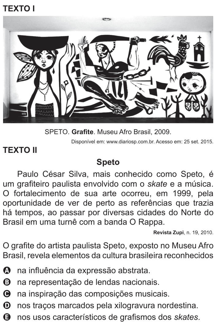 Questão 43 no caderno Azul do ENEM 2017
